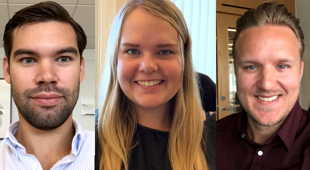 Axel, Erica och David började som traineer hos oss 2016 och har nu fått fast anställning.