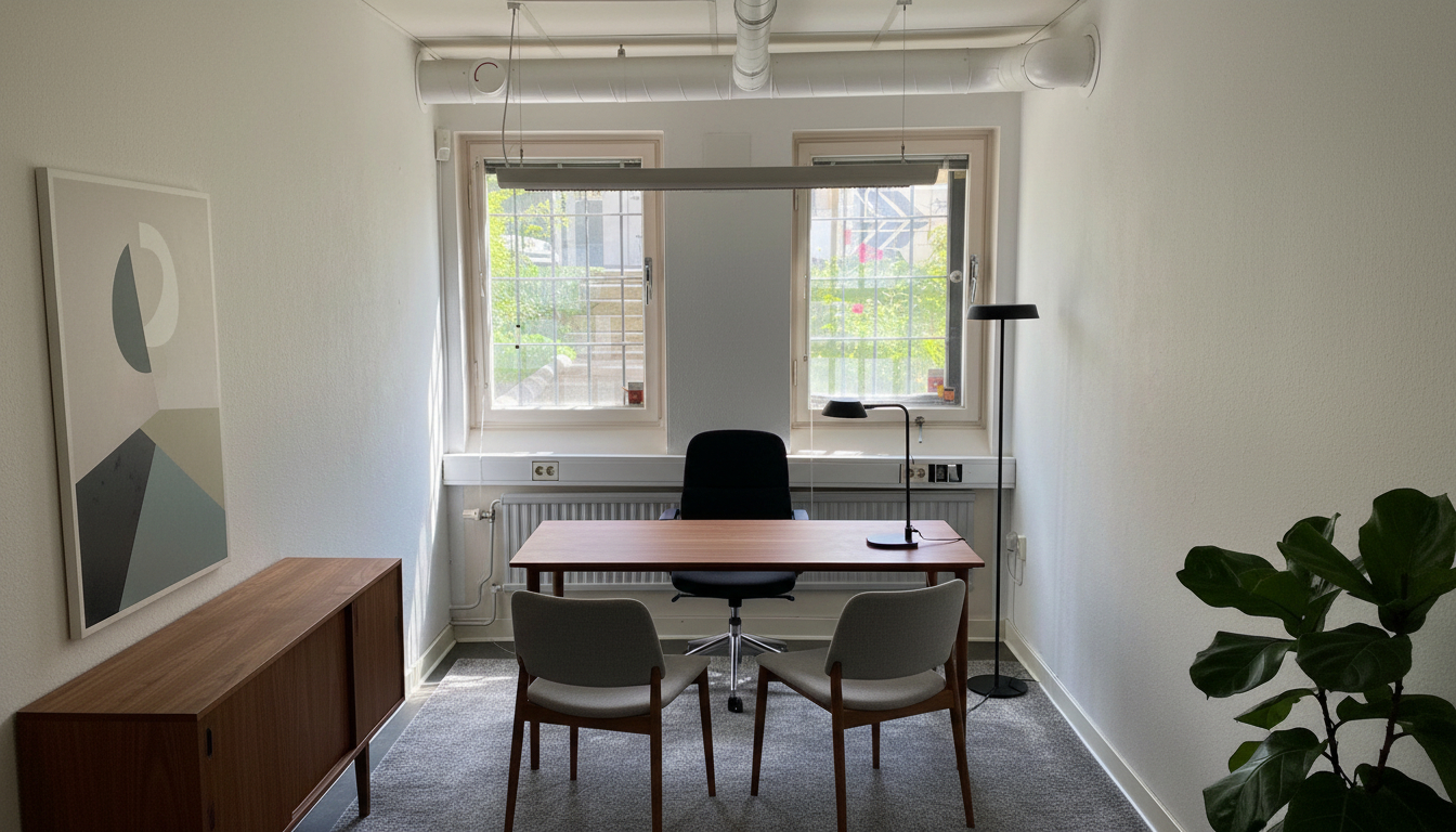 AI-genererad visionsbild på inrett kontorsrum