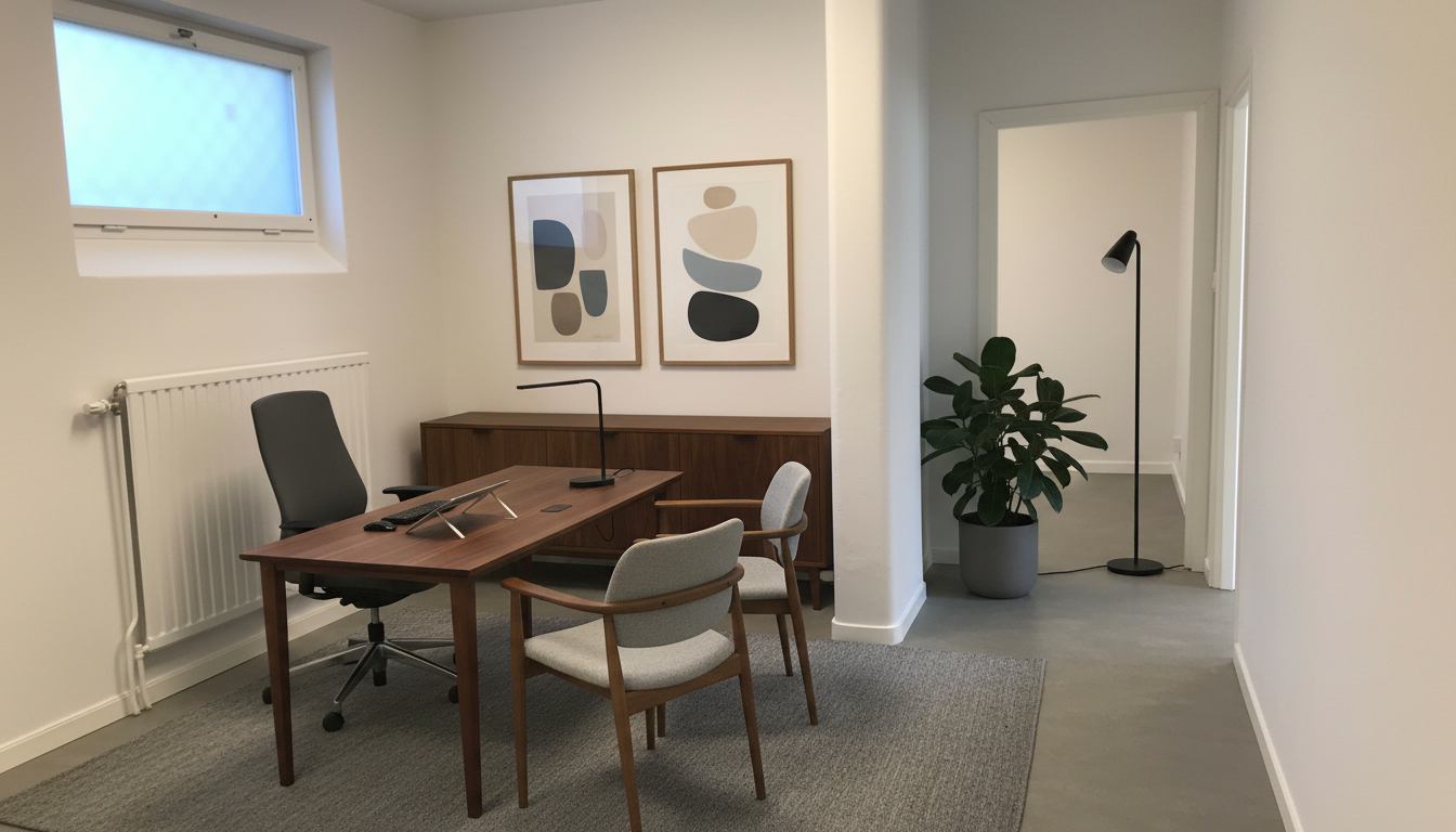 Visionsbild inrett kontor, AI-redigerad