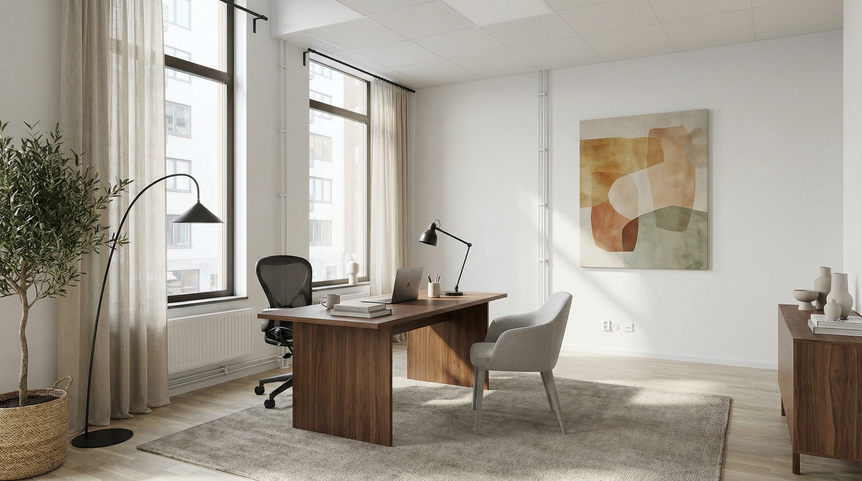 AI-genererad visionsbild för att visa inrett kontor