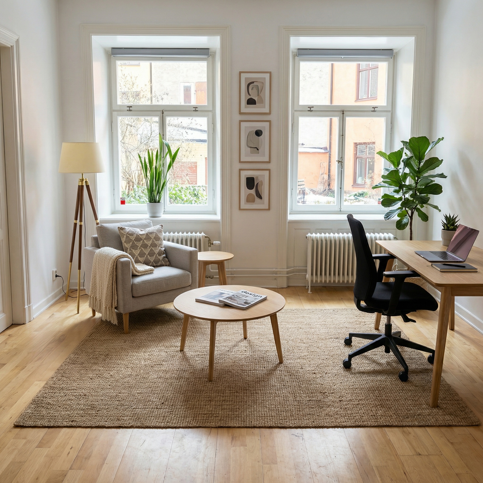 AI-genererad bild på hur inrett kontorsum kan se ut