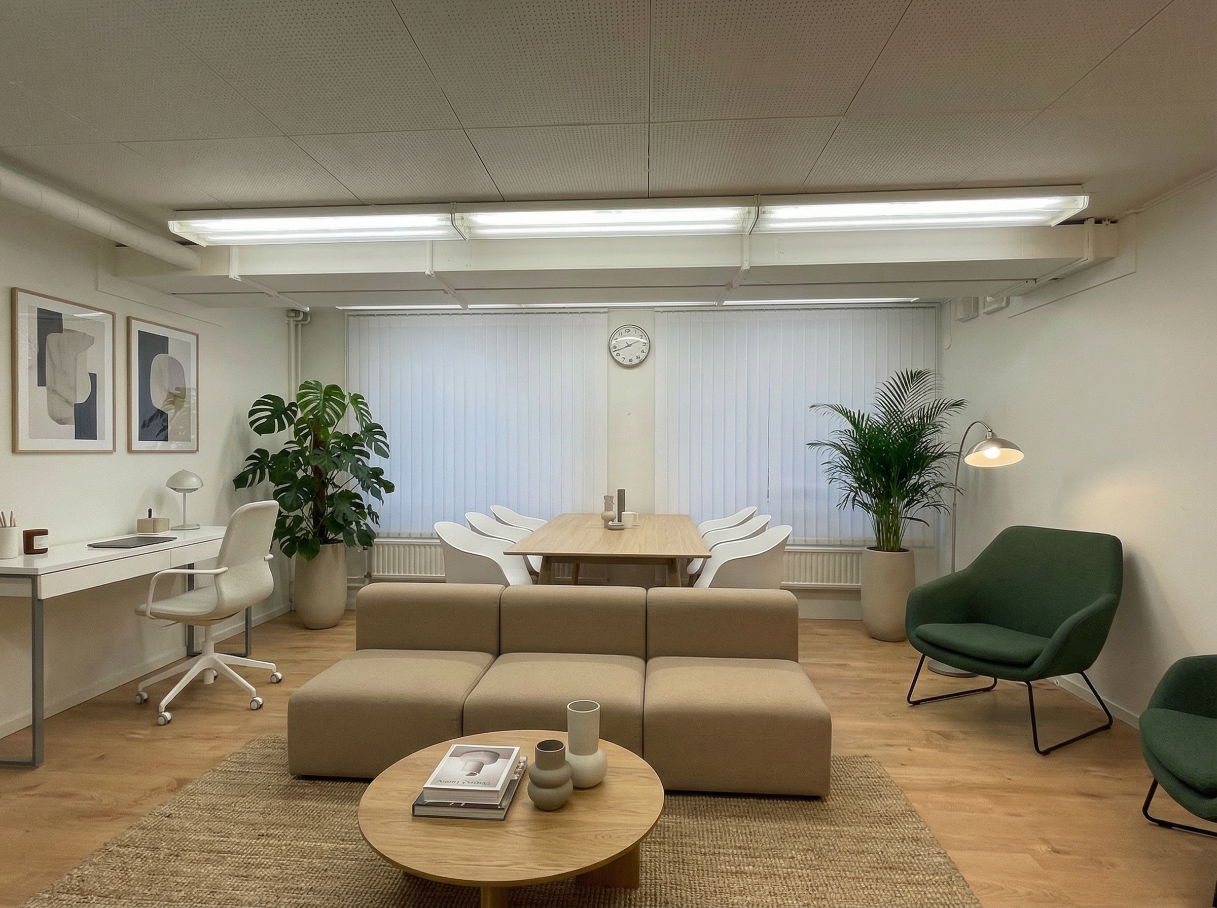 AI-genererad bild som visar hur inrett kontor kan se ut