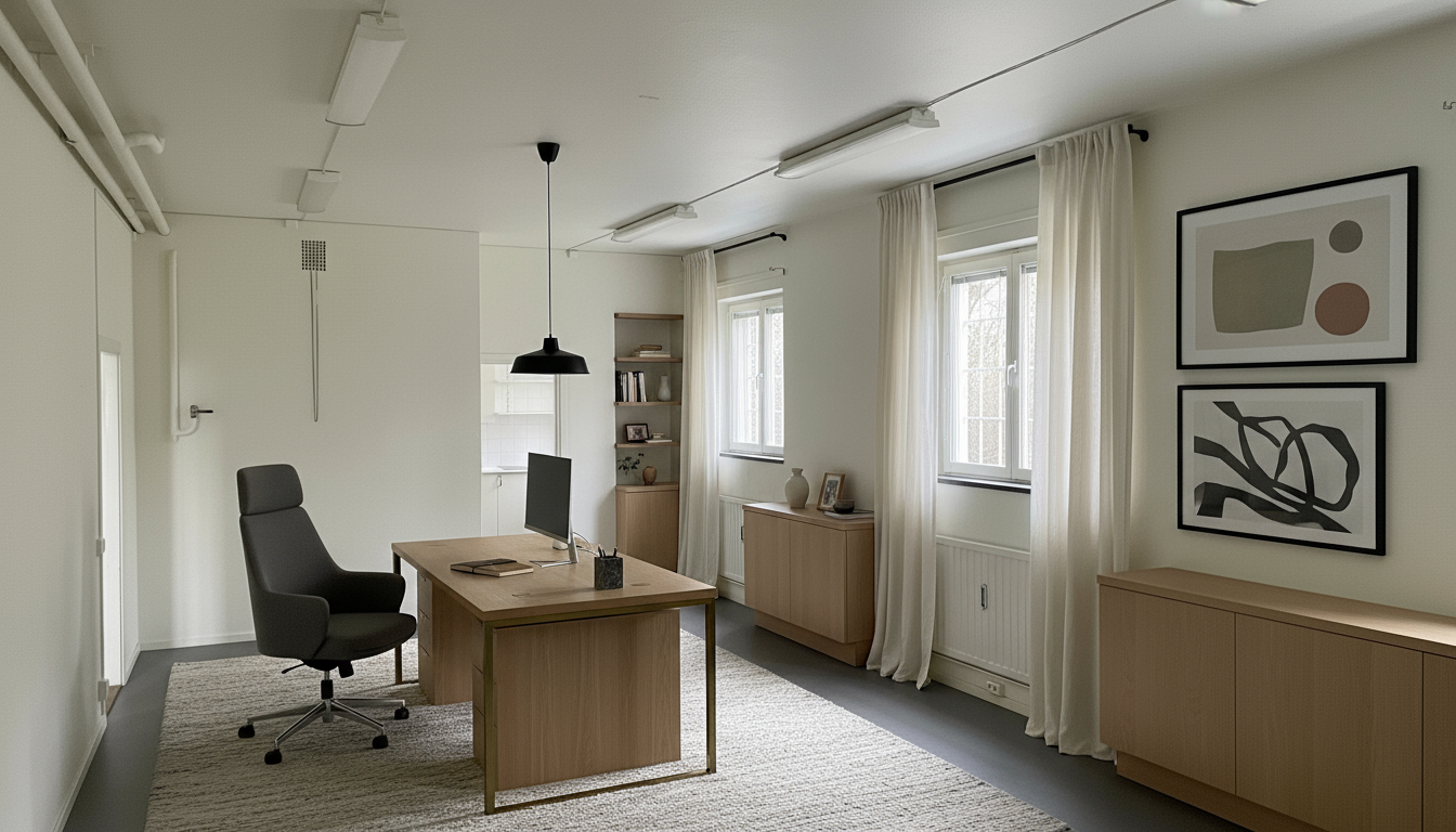 AI-genererad bild som visar hur kontoret hade kunnat se ut
