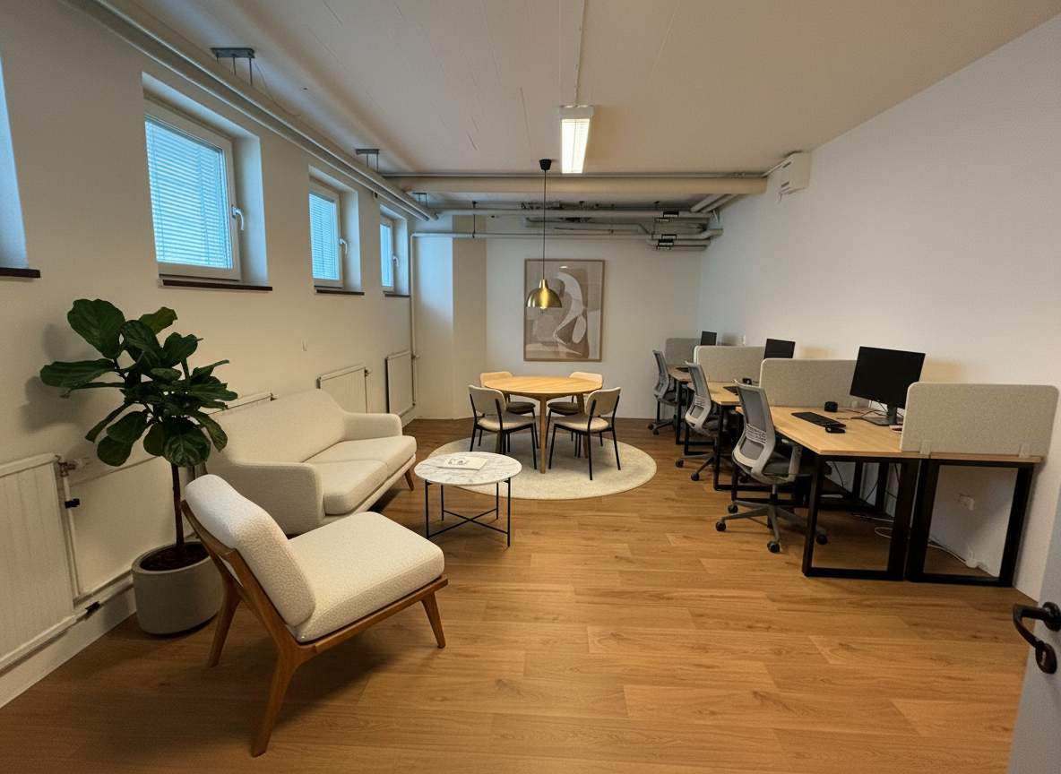 AI-genererad visionsbild, inrett kontor