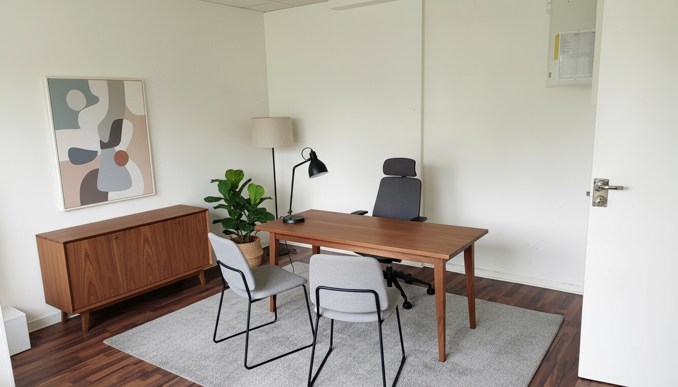 Konceptbild kontor, AI-genererad