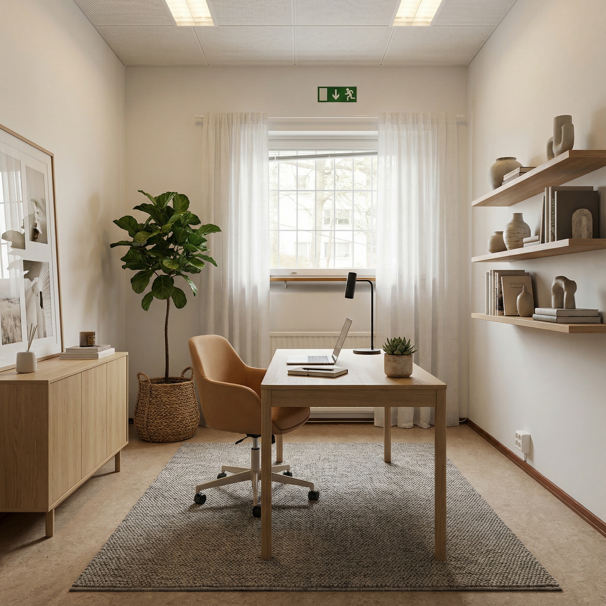 AI-genererad bild som visar hur inrett kontor kan se ut