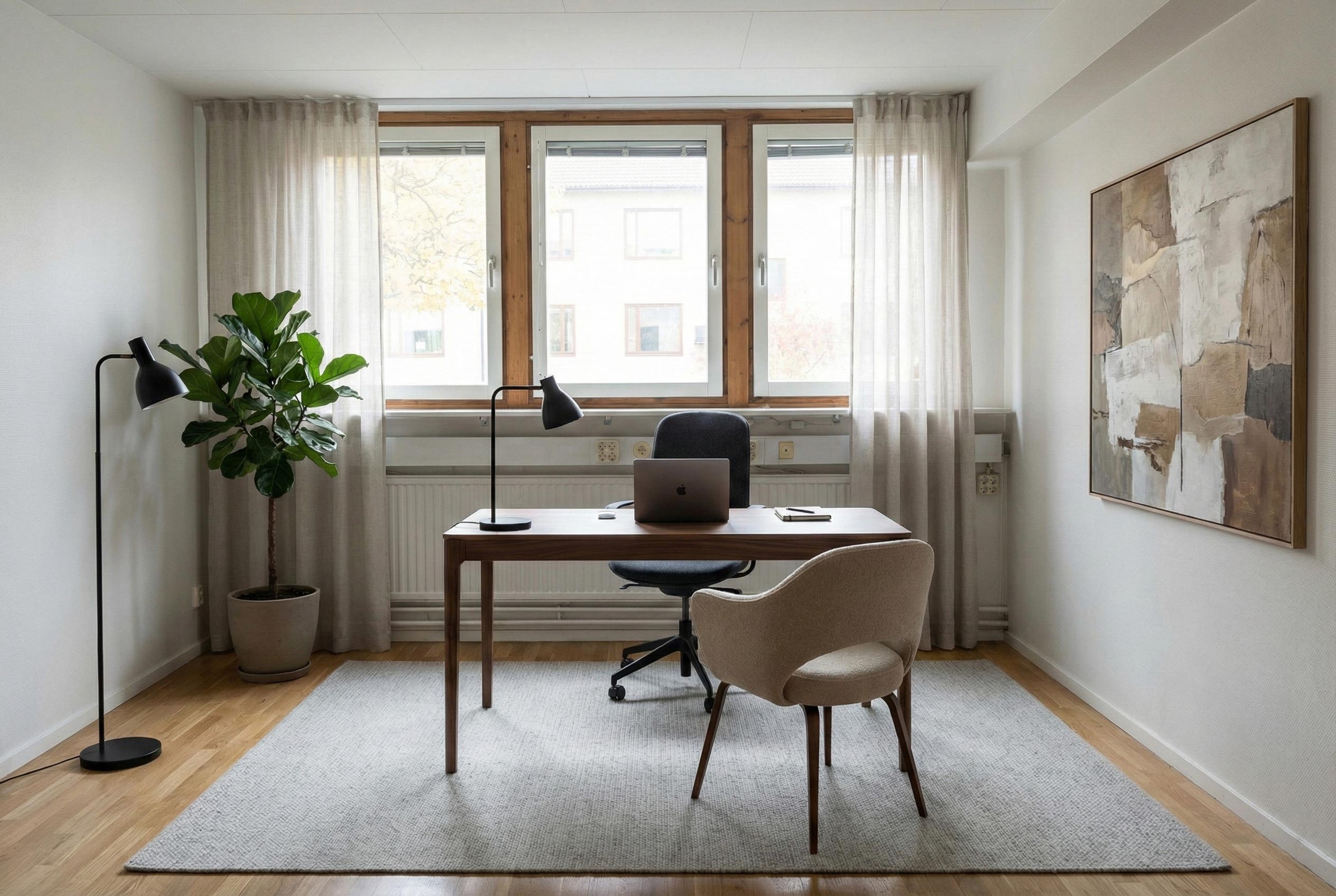 AI-genererad visionsbild för att visa hur inrett kontor kan se ut