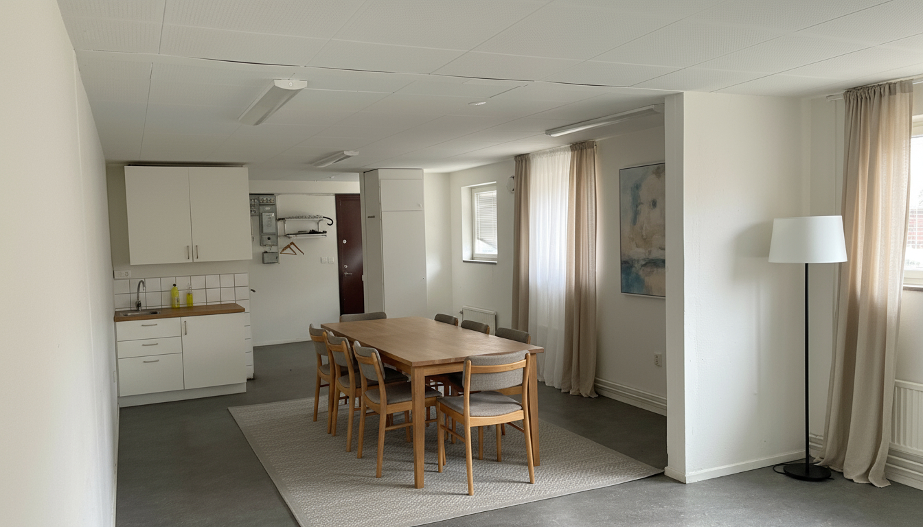 AI-bild som visar hur man kan inreda lokalen.