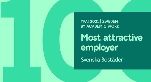 Logotyo för Young Professional Attraction Index, siffran 100 i vitt mot grön bakgrund