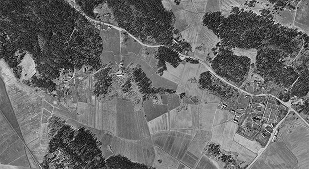 Flygbild över Tensta på 60-talet