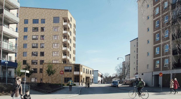 Arkitektskiss på kvarteret Grönskär i Kärrtorp