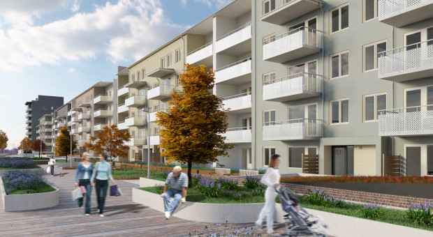 Arkitektskiss på kvarteret Kvarnseglet