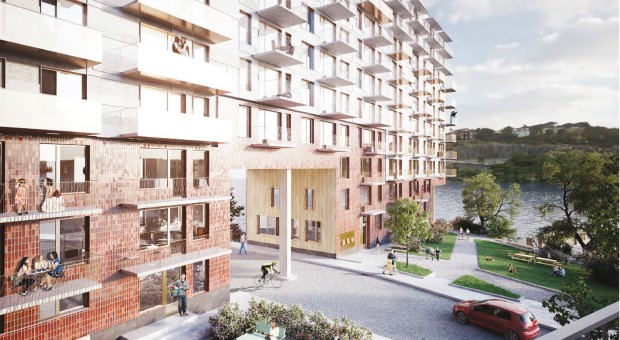Arkitektskiss kvarteret Primus på Lilla Essingen