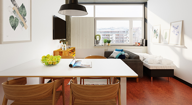 Inredd typlägenhet 1626 i kv. Vallgossen 25 kvm med kokvrå och loft